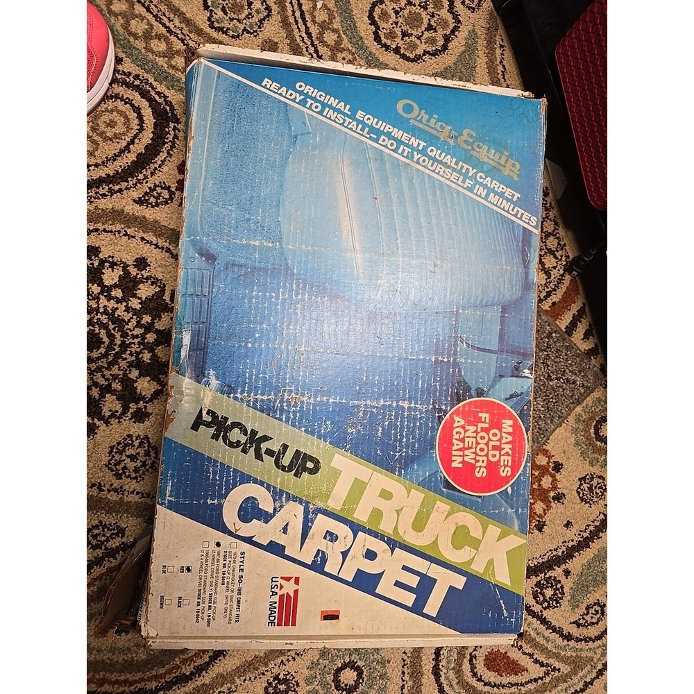 Orig Pick Up Truck Carpet 1967-86 Ford Stock No 19-5041 New In Box Red Style 50